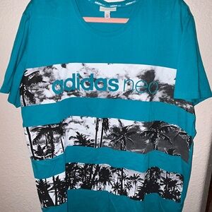 Adidas Blue and Black Short Sleeve Tees
